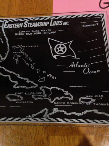 EASTERN STEAMSHIP LINES MAP ASHTRAY / TRINKET PLATE / DISH - Picture 4 of 5