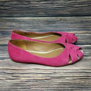 ester flats lucky brand criss peep suede toe sandals cross womens leather pink