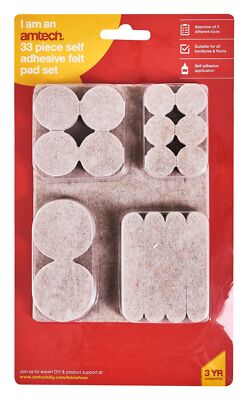 Neu 33 Stck. Selbstklebende Filz Pads Anti Kratzer Möbel Böden Schutz Amtech