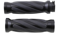 Drag Specialties Black Twisted Grips Harley 1980+ Dyna Touring Sportster Softail