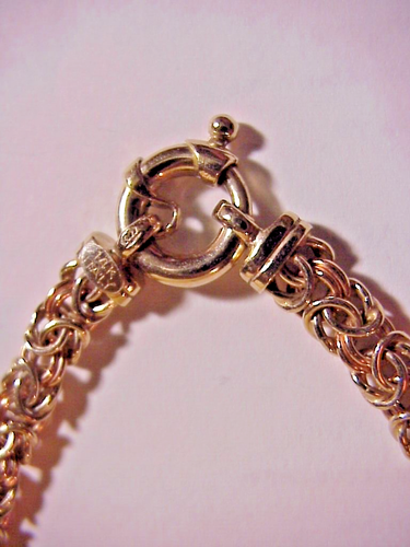 Signed 14K Italy YELLOW GOLD & ROSE GOLD Tapered Chain NECKLACE - Traveling Gold - Picture 6 of 6