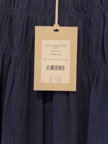 Jigsaw Gauze Viscose Ruched Skirt & Top - Blue - Size 18 - BNWT - was £320 - Picture 9 of 16