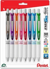 Pentel EnerGel Pearl Retractable Liquid Gel Pen, (0.7mm), Medium Line, Assorted