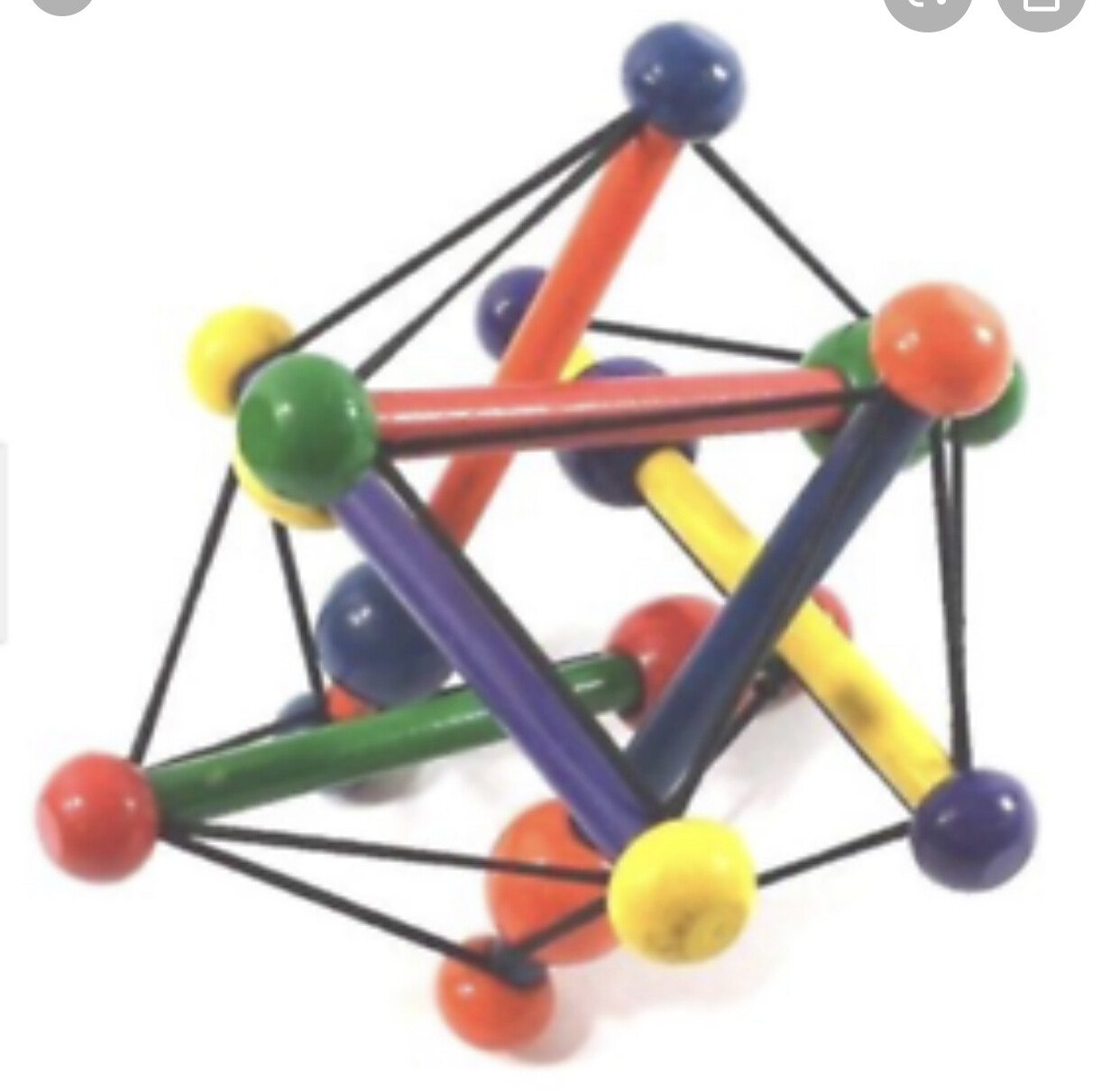 manhattan toy skwish color burst rattle and teether grasping activity toy