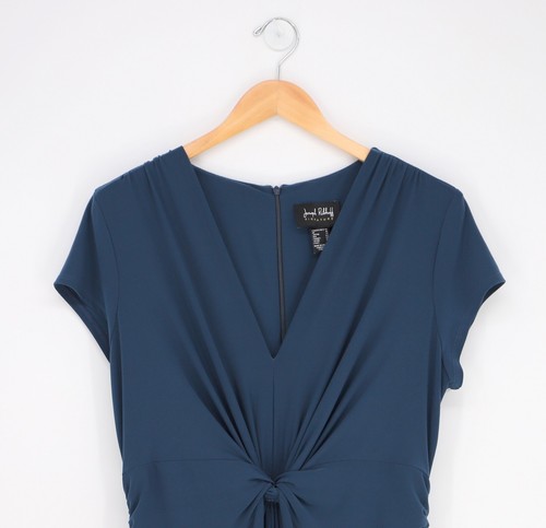 JOSEPH RIBKOFF Gathered Front Jumpsuit Dark Blue Green Soft Lightweight Size 14 - Picture 3 of 8