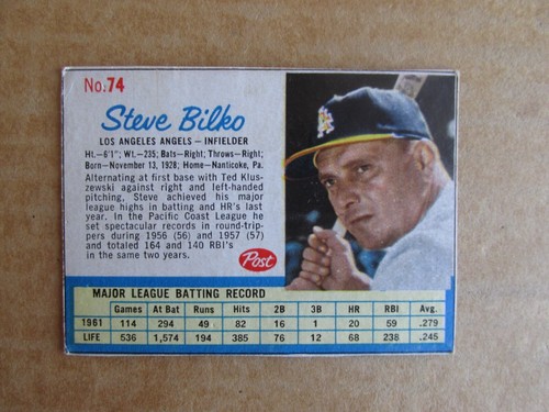 1962 POST CEREAL BASEBALL CARD SINGLES COMPLETE YOUR SET U-PICK UPDATED 7/10 - Picture 133 of 353