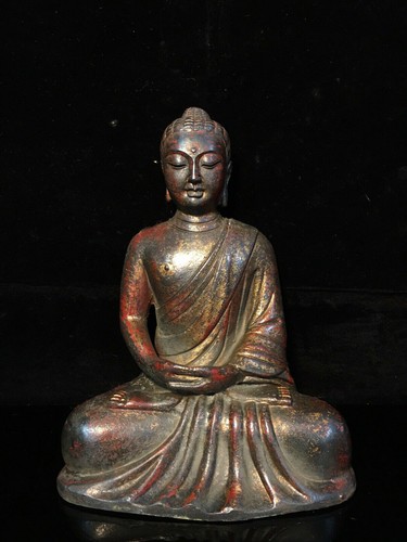 8.4'' China Antique Brass Statue Tibet old copper Sakyamuni Buddha Statue - Picture 1 of 7