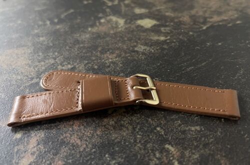 Correa de reloj vintage de becerro azteca de longitud corta 17,3 mm década de 1950 Gemex hecha en EE. UU. - Imagen 2 de 4