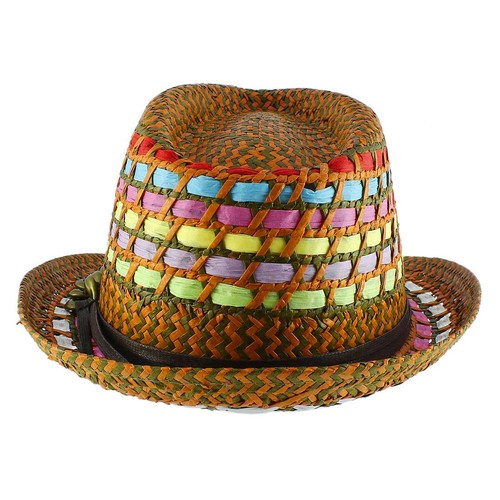Womens Mens Summer Beach Panama Straw Fedora Trilby Upturn Short Brim Cap Hat - Picture 12 of 12
