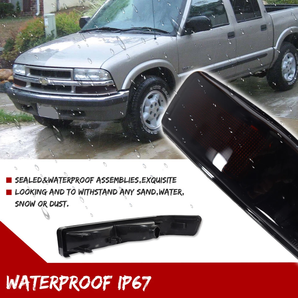 Fits 1998-2004 Chevy S10 Blazer GMC Sonoma Smoke Bumper Lights Signal Lamp 98-04 - Image 4 of 4