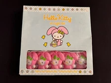 RARE VINTAGE HELLO KITTY SANRIO EASTER PINK BUNNY 10 DECORATIVE STRING LIGHTS