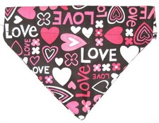 Valentine Hearts Love Dog Bandana - 5 sizes XS-XL