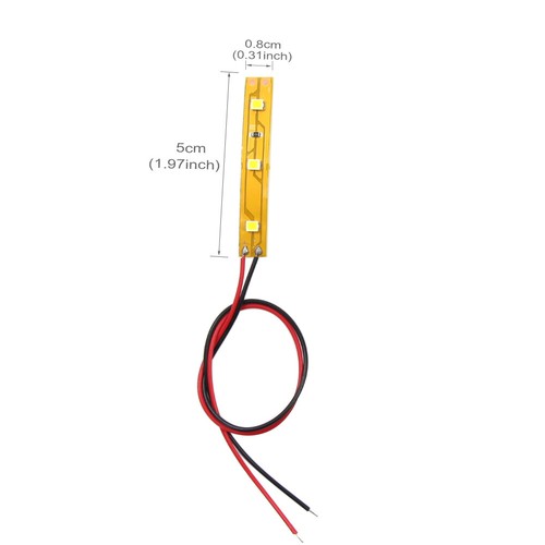 10pcs Pre-wired Warm White 3-LEDs Strip Light Self-adhesive SMD 3528 LED 12V 5CM - Picture 3 of 4