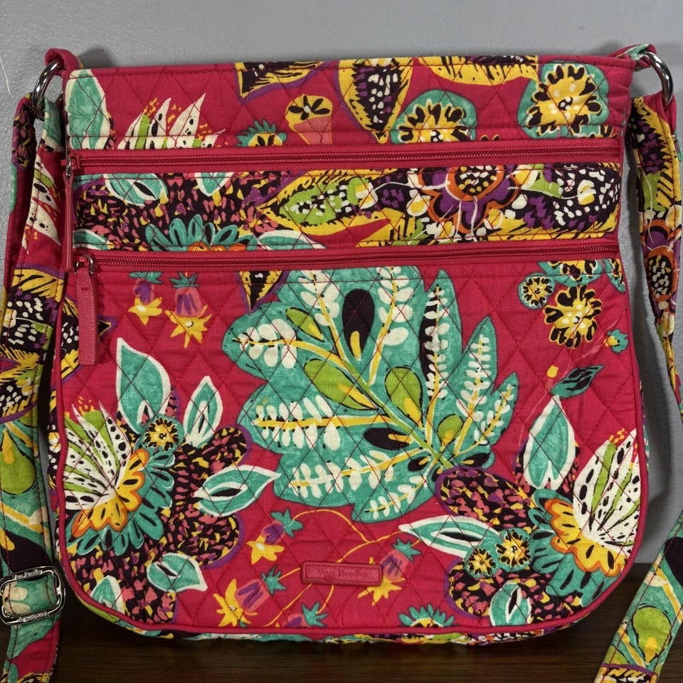Bolso Bandolera Vera Bradley Mujer Rojo Rumba Triple Cremallera Hipster Floral Foto 2 de 4