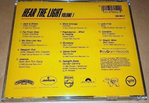 HEAR THE LIGHT V-1(1984)-CD-John Cougar,Scorpions,Bon Jovi,Kiss,Irene Cara,Golde - Picture 2 of 2