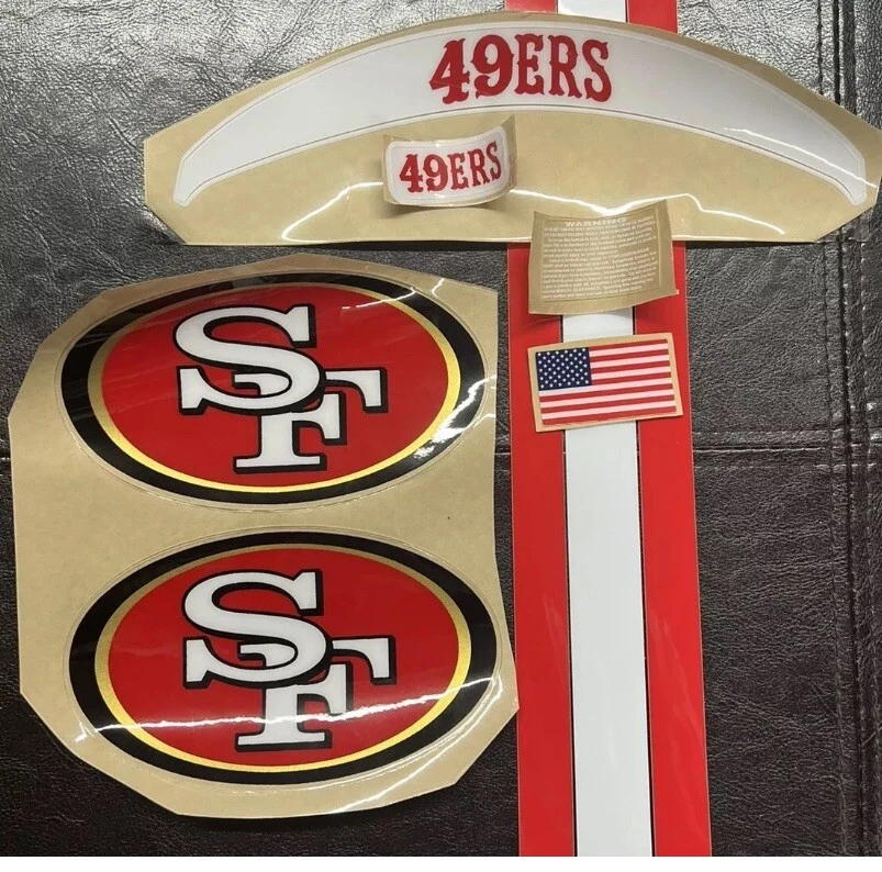 49ers Full Size Football Helmet Decals W/stripes And Speed Bumpers 20m 3M