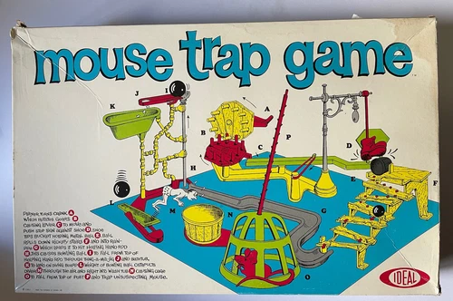 Mouse Trap 1963 Ideal VTG Game W/ Instructions & Spring Incomplete