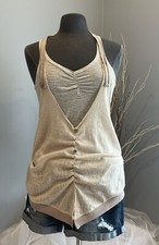 Creamy Beige Mesh Front Sleeveless/Tank Top Size M