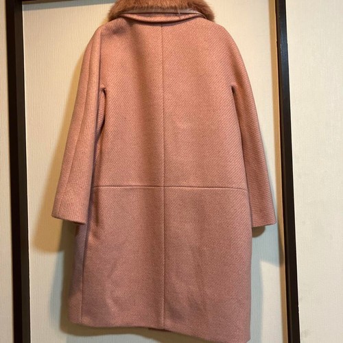 KATE SPADE PINK FUR Women's Lined Coat Crystal Buttons Closure Size 2 From Japan - Picture 2 of 3