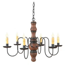 Irvin's Gettysburg Wood Chandelier - Hartford Colors - Primitive Lighting - New!