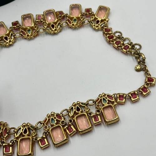 J. Crew Cluster Multicolor Emerald Crystals Jewel-Tone Collar Statement Necklace - Picture 6 of 12