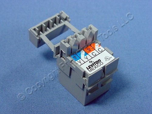 10 Leviton Gray QuickPort 4-Pin S-Video Jacks 110 Termination Cat 5 5e 6 40734 - Picture 5 of 6