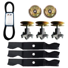 GT-954 54" MOWER DECK SPINDLES BLADES BELT IDLER PULLEYS FOR WHITE OUTDOOR