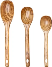 3 Piece Wooden Spoons for Cooking Spoon Set Wood Cooking Utensils Serving Spoon