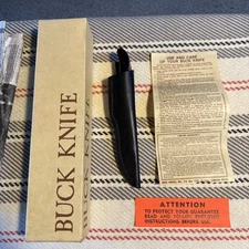 RARE BUCK KNIFE 107 SCOUT W/ SHEATH NEVER USED IN ORIGINAL BOX PRE CODE BEAUTY!!