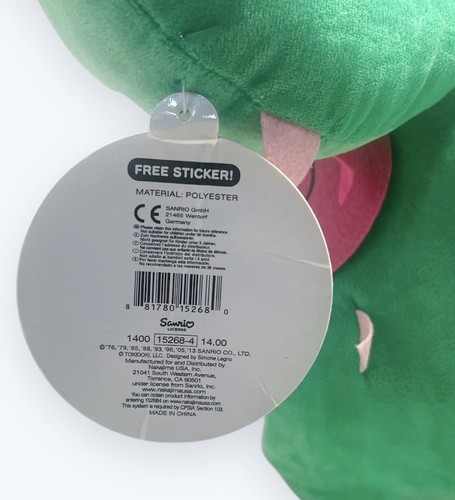 Peluche Jumbo Tokidoki x Sanrio Hello Kitty Cactus 16” Alto 36” Redondo Verde con Etiqueta - Imagen 8 de 10