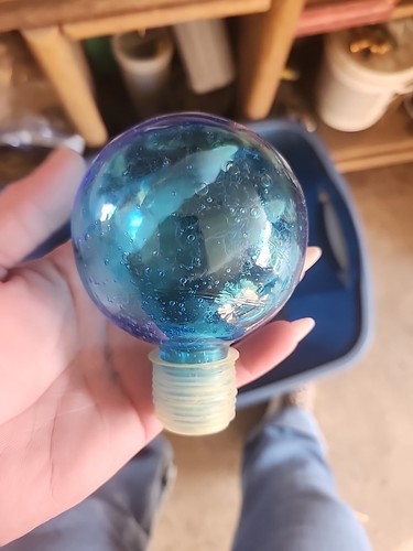Blue Glass Stopper Decanter Genie Bottle - Stopper Only Bubbles