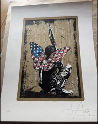 #ad #ad WING AND A PRAYER GOLD EDITION Limited Edition of 10 Street Art Graffiti $550.00