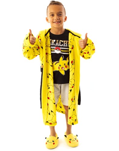 Pokemon Yellow Pikachu 3D Novelty Hood Bathrobe Unisex Kids - Picture 2 of 24