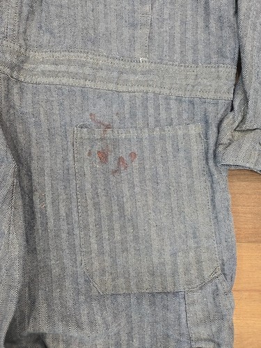 Dickies Vtg Jumpsuit 46 Medium Herringbone Striped Denim Mechanic Coverall - Picture 10 of 10