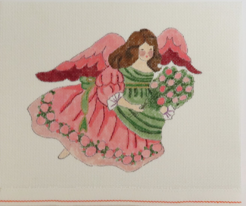 HANDPAINTED NEEDLEPOINT - Angel in Pink(46)