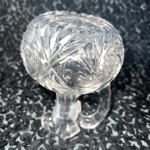 Beautiful Vintage Crystal Clear Cut Glass Cruet With Stopper Oil Vinegar 6.5” - Picture 13 of 15