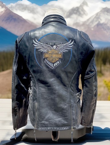 Harley Davidson Women 115th Anniversary Leather Jacket Large 98010-18VW