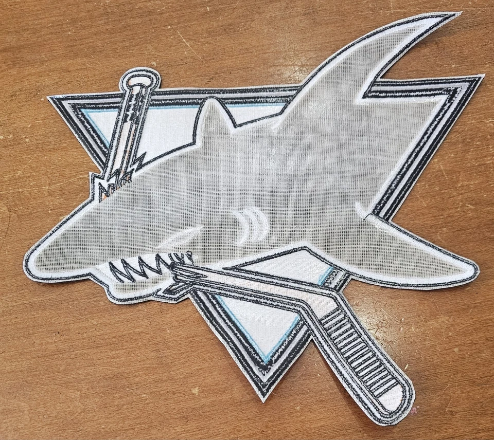 Camiseta de hóquei bordada genuína vintage 12" NHL San Jose Sharks Pacific - Imagem 2 de 4