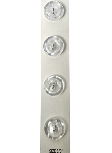 Bottoni Bordo Rialzato Trasparente 5/8" 2 Fori Confezione da 4 Vintage Blumenthal Lansing C036 - Foto 2 di 7