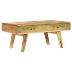 Gold Solid Mango Wood Coffee Table 90x50x40 cm Retro Style Living Room Decor