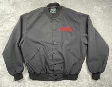 Vintage Coca-Cola Jacket Mens XL Black Dunbrooke Bomber Snap Front Made USA 90s