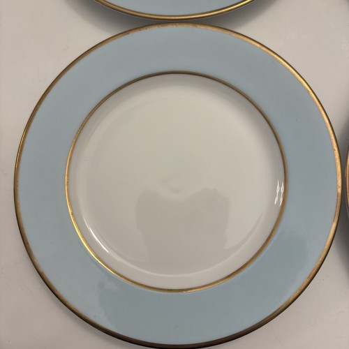 Ralph Lauren Hampton's Tea SKY BLUE Dessert Pie Plates Gold Trim Set of 4 - Picture 4 of 8
