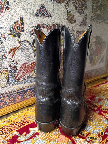 Lucchese 1883 Vtg Black Cowboy Boots Men’s 11.5 B - Picture 13 of 15