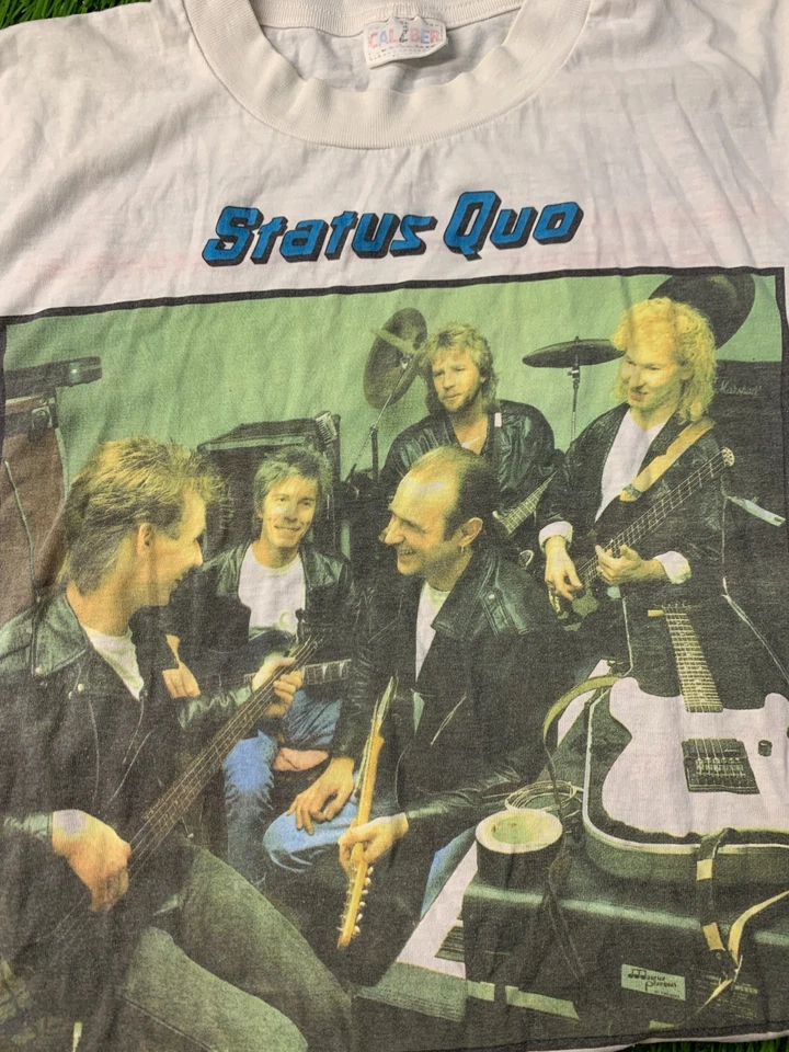 STATUS QUO WORLD TOUR 1988 VINTAGE BAND Y2K SHIRT JERSEY CALIBER ORIGINAL SIZE M - Image 4 of 4