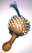 African Gourd  Cowrie Shell Shaker Shekere Percussion Instrument Rattle