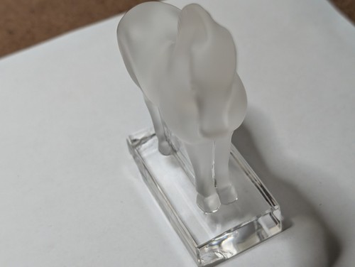 Caballo Lalique Francia Cristal Cheval Tang 3,75 x 3,5" **DAÑADO** ¡LEER!! - Imagen 10 de 14