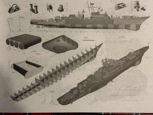 Card Paper Cut Out Model Kit Oriel 63 Deyatelnyy Project 1135 Guard Ship 1/200 - Bild 8 von 16