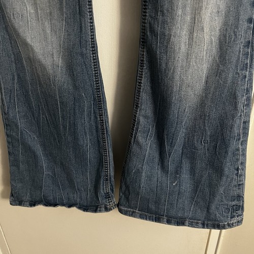 7 For All Mankind Seven Jeans - Mid-Rise Flare Bedazzled Buttons - Size 12 Y2K - Picture 10 of 15