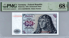 Germany 10 Deutsche Mark 1970 Pick #31a PMG 68 EPQ SUBERB GEM UNC