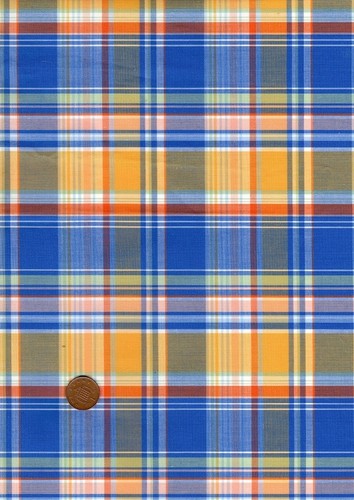 100% Cotton Fabric, 5 pieces each 18" X 9" Tartan Madras Collection, Assorted - Picture 6 of 6